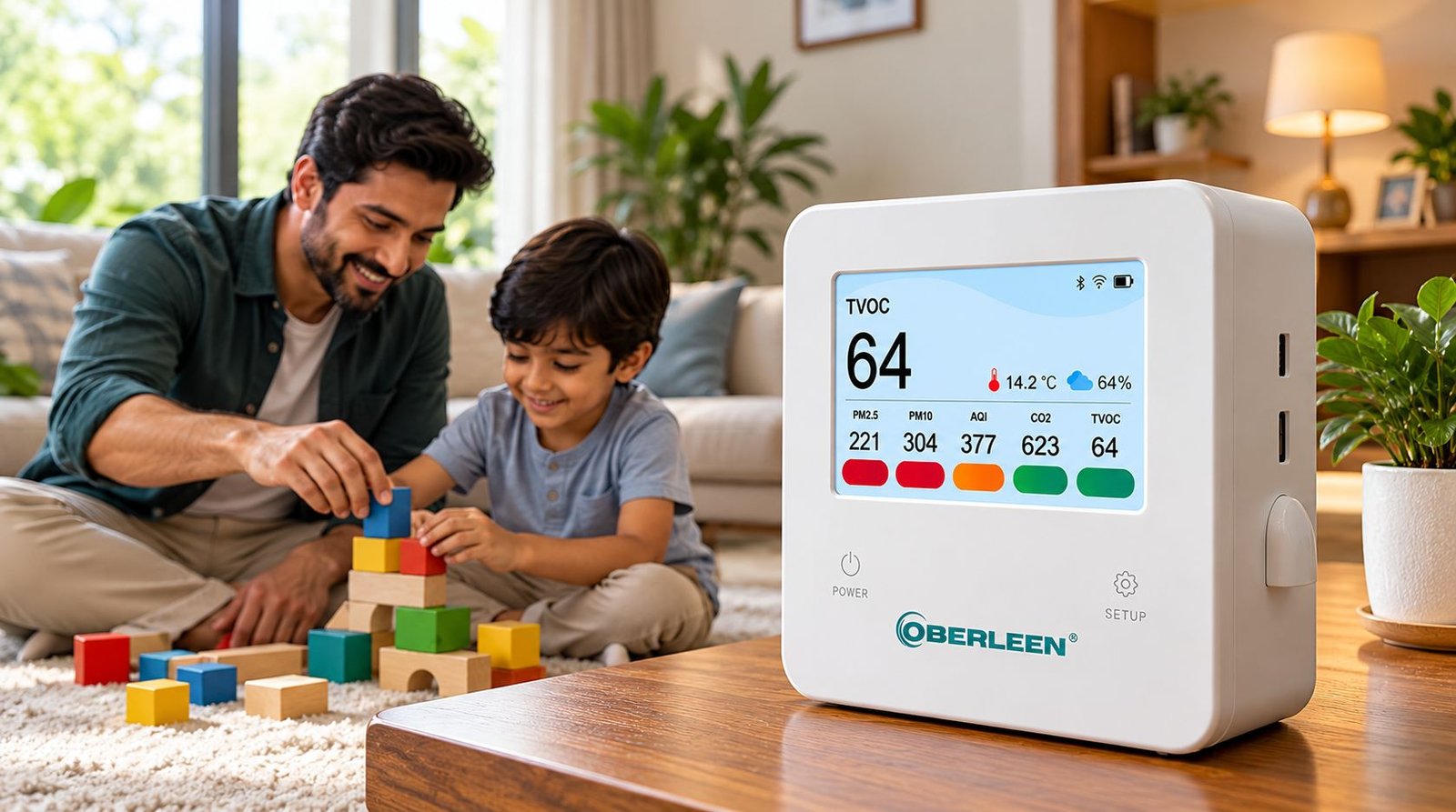 Indoor air quality monitor in a home